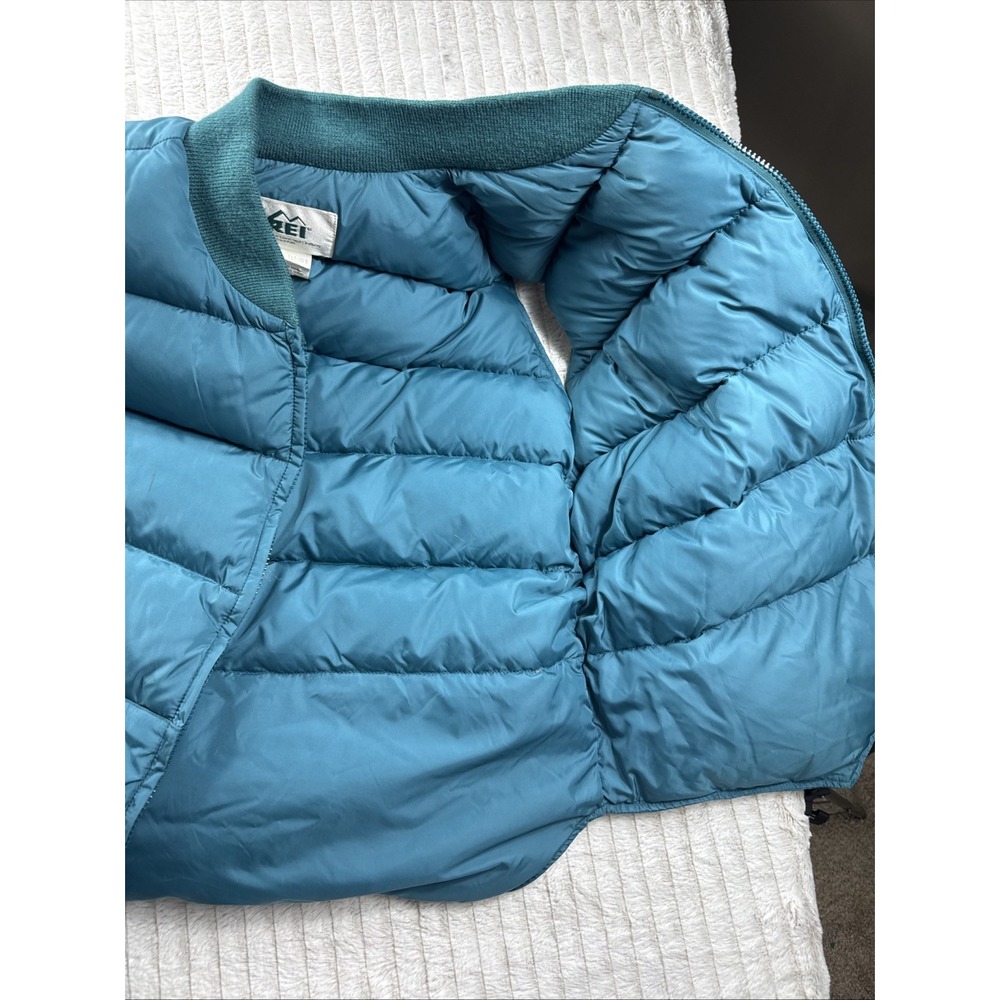 REI Women Vintage Fall 1989 L Green Nylon Goose Down Puffer Vest Utility HD Warm - Picture 9 of 11